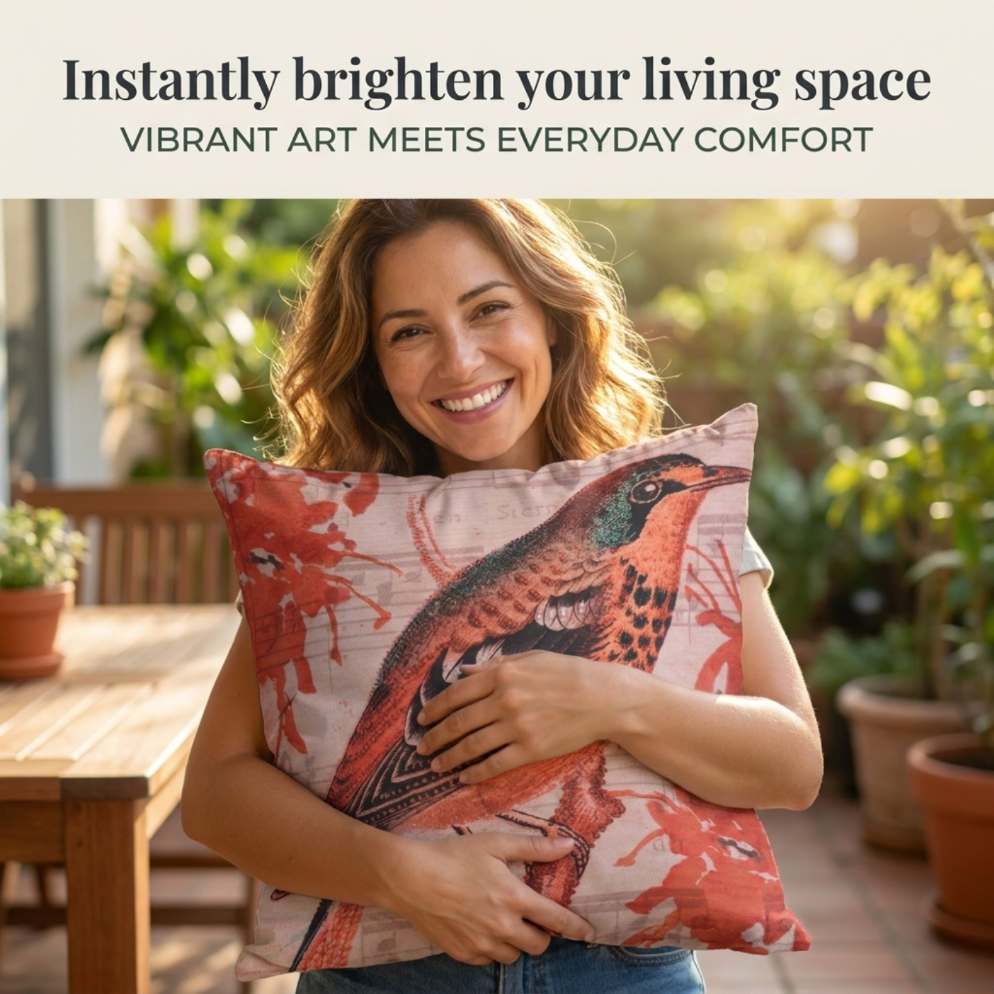 Bird Pattern Pillow Covers – 18x18 Inch Polyester Decorative Throw Pillows