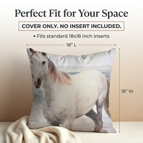 Horse Throw Pillow - 18x18 Inch Decorative Pillow Covers With Nature Inspired Design