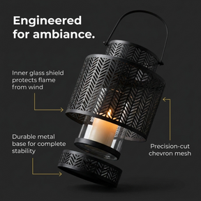 Black Hanging Candle Holder Lantern
