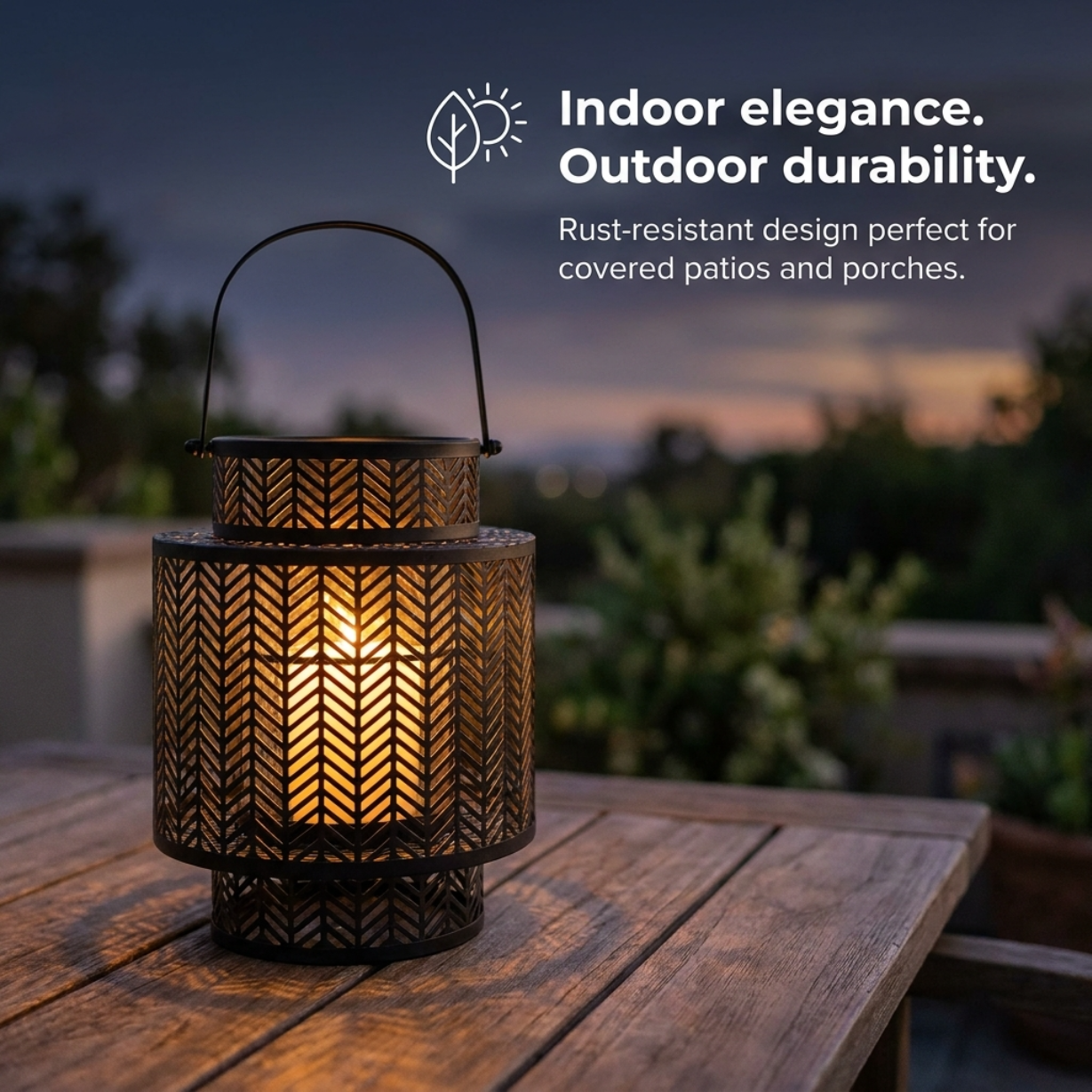 Black Hanging Candle Holder Lantern