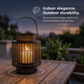Black Hanging Candle Holder Lantern