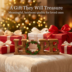 Wooden Hope Sculpture – Handmade Acacia Wood Sign | Inspirational Home Accent