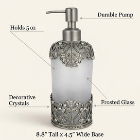 Modern Celestia Glow lotion dispenser by LB21764RVC, handmade ceramic bathroom accessory with a 9 oz capacity.