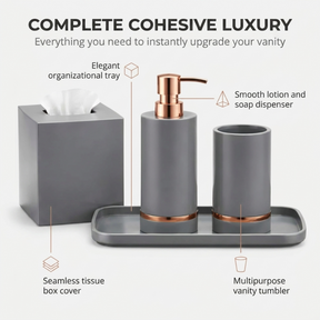 Acrylic Bathroom Set – Modern Bathroom Accessory Set with Stylish Vanity Organizer