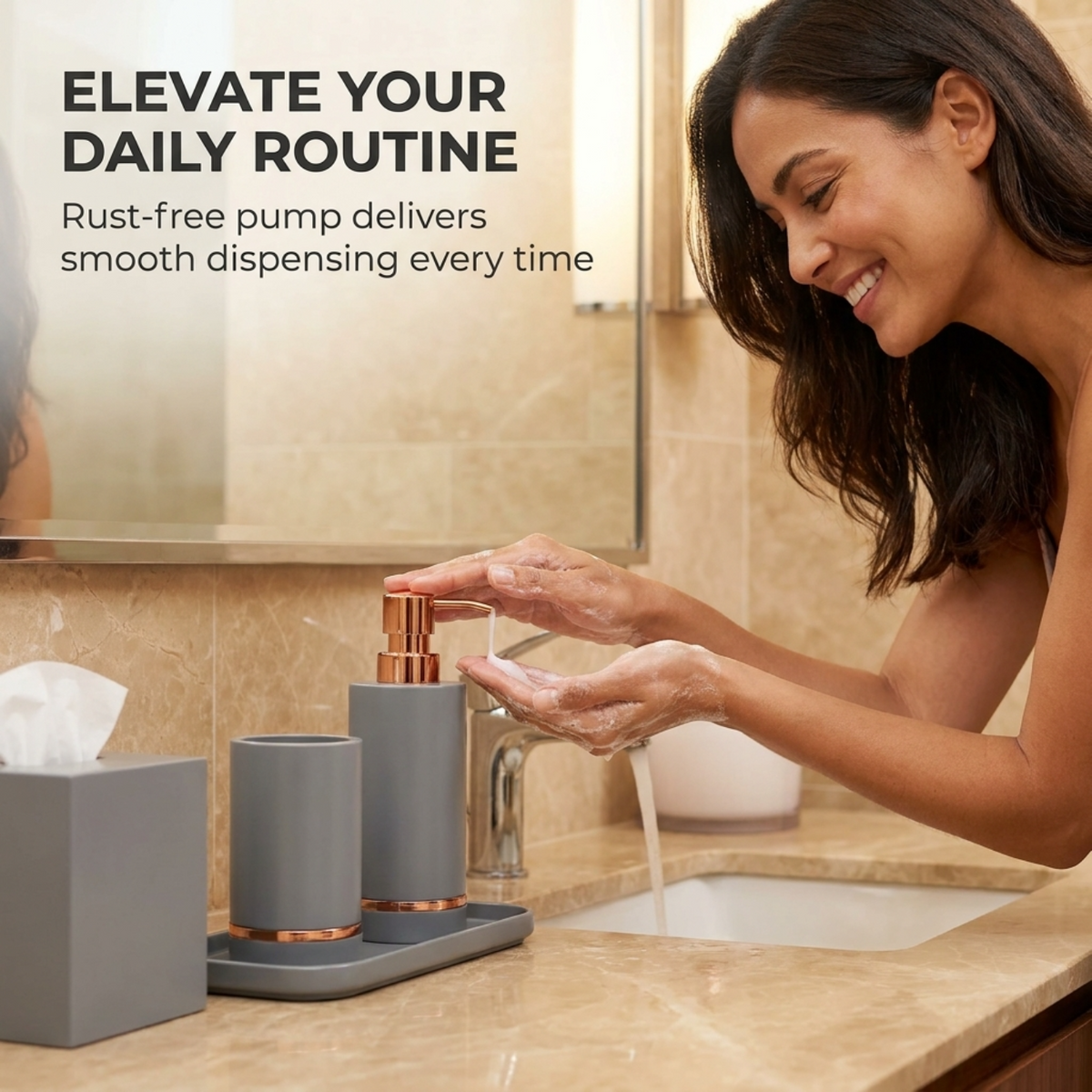 Acrylic Bathroom Set – Elegant Haven, 4 Piece
