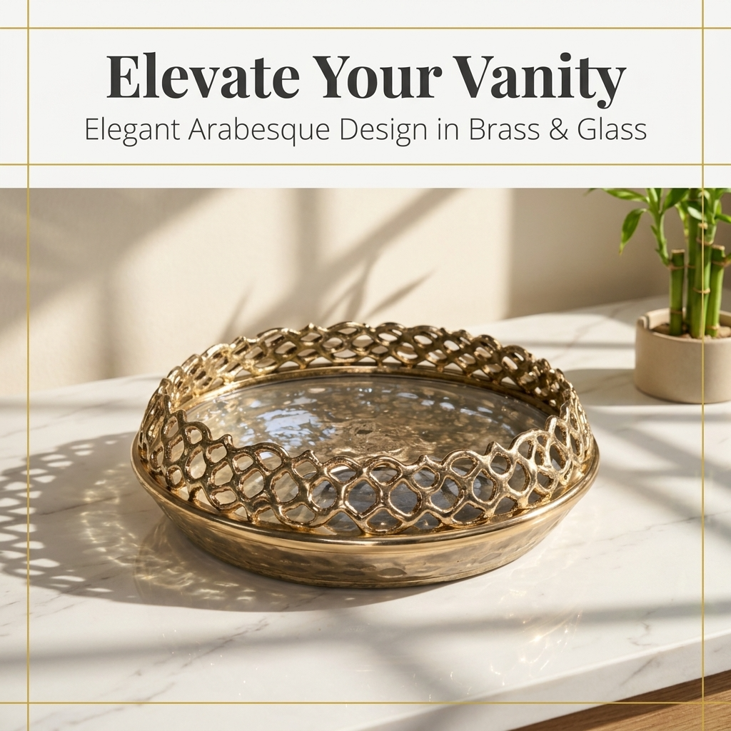 Soap Dish – Elegant Modern Brass and Glass Bathroom Accessory | Rust Resistant