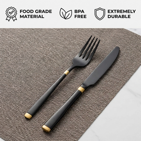 Set of 4 and 6 PVC placemats by 618PVC-1-8-4, showing colorful, durable plastic placemats with textured surface for table setting.