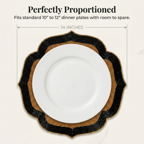 Beaded Placemats – 14 Inch Heat Resistant Copper Black Dining Table Mats