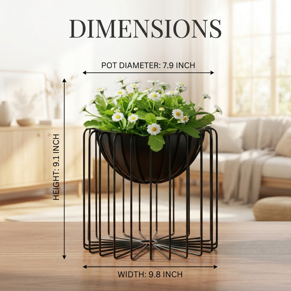 Indoor Planter with Metal Small Stand