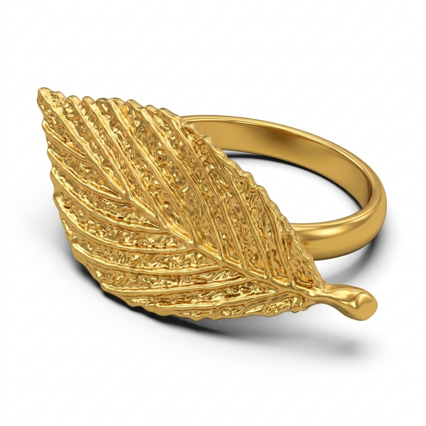 YGC-001 Golden Leaf napkin rings with gold leaf design, elegant decorative accessories for dining table setting