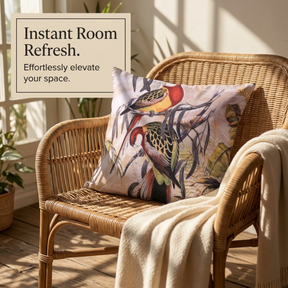 Birds Throw Pillow Covers - 18x18 Inch Embroidered Cushion Covers for Contemporary Home