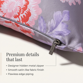 Floral Throw Pillow Covers - 14 x 20 Inch Decorative Cushion Covers with Zipper Closure
