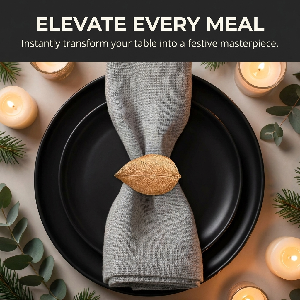 Gold Leaf Napkin Rings – Auric Bloom
