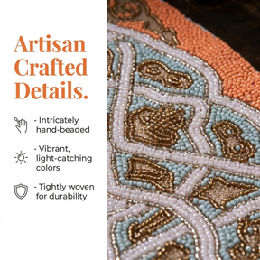 Beaded Placemats - Handmade Embroidered Satin Backing, Scratch & Heat Resistant