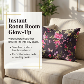 Floral Throw Pillow Covers - 14x20 Inch Polyester Decorative Cushion Covers