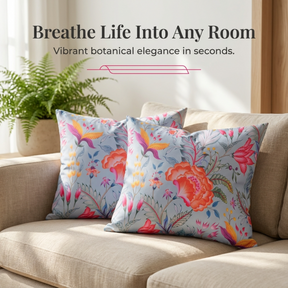 Floral Throw Pillow Cover - Blue 14x20 Pillow Case | Decorative Cushion Cover