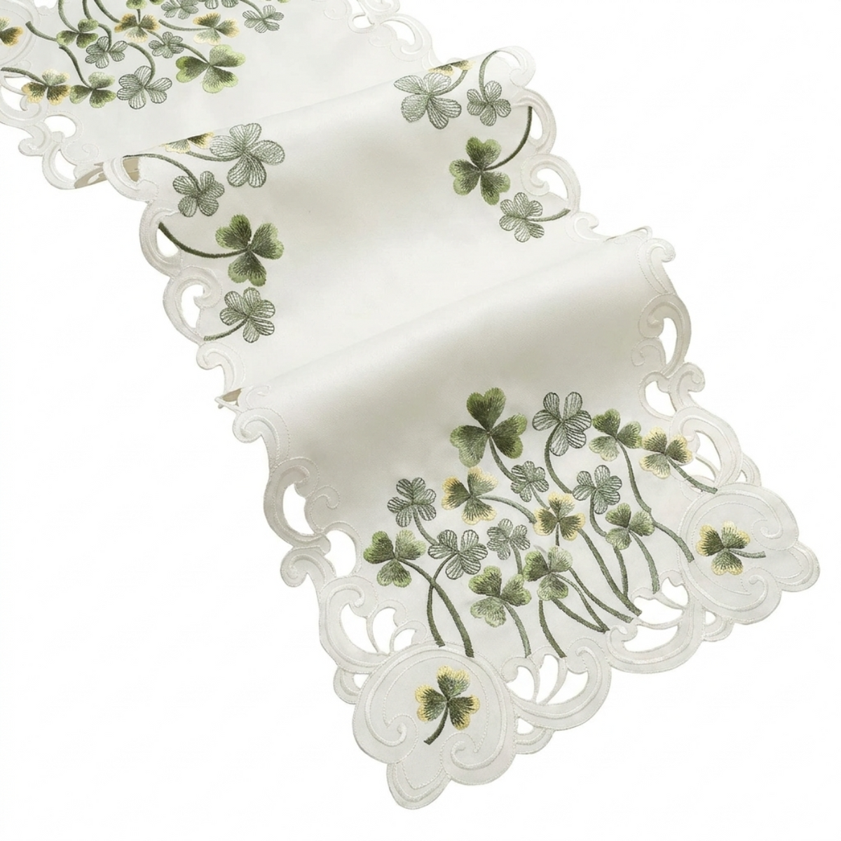 Ivory Table Runner – Clem Collection, Embroidered Linen
