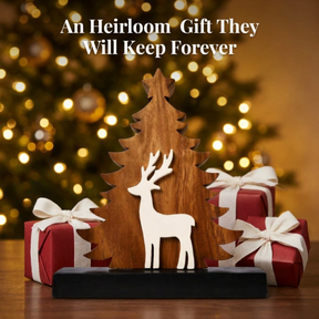 Evergreen Grace – Handmade Wooden Christmas Tree Sculpture, Festive Home Decor