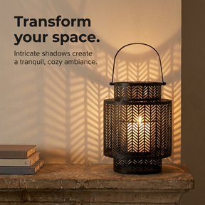 Black Hanging Candle Holder Lantern