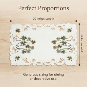 European Embroidered Placemats – Rustic Linen Placemat Set for Dining Table Protection