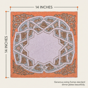 Beaded Placemats - Handmade Embroidered Satin Backing, Scratch & Heat Resistant
