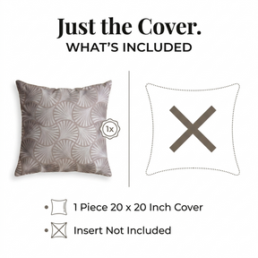 Throw Pillow Covers - Beige Brown Linen Cushion Covers 20 x 20 Inch Zipper Closure