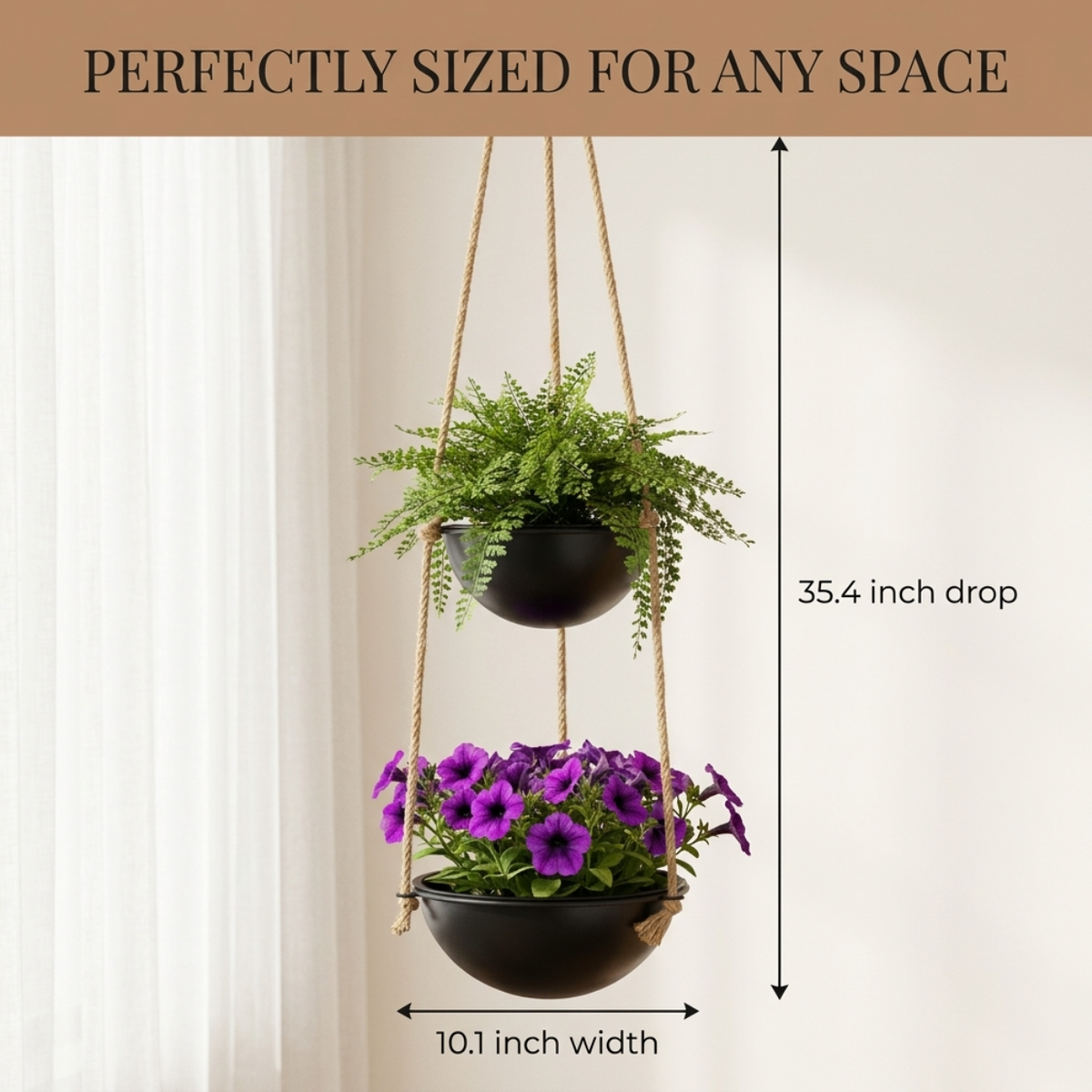 Hanging Planter with 2 Pots
