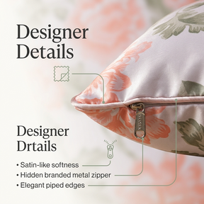 Floral Throw Pillow - 20 x 20 Decorative Pillow Covers With Zipper Closure