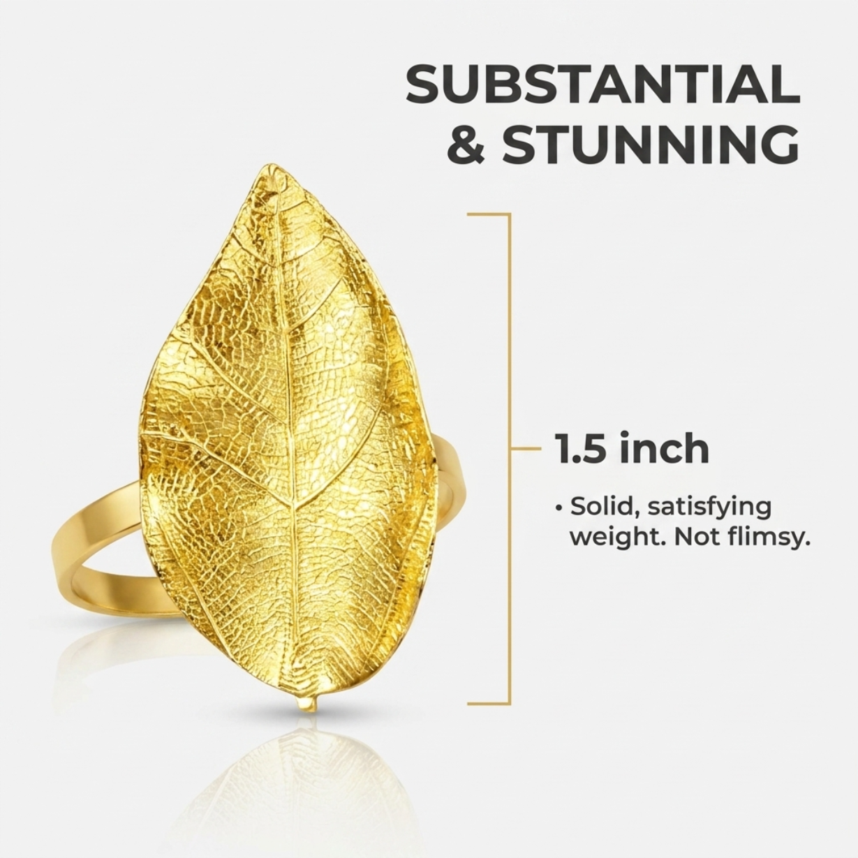 Gold Leaf Napkin Rings – Elegant Leaf Design Table Decor for Dining