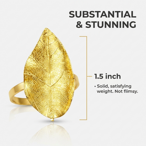 Gold Leaf Napkin Rings – Elegant Leaf Design Table Decor for Dining