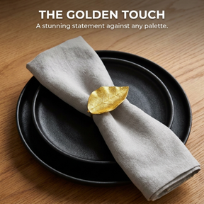 Gold Leaf Napkin Rings – Elegant Leaf Design Table Decor for Dining