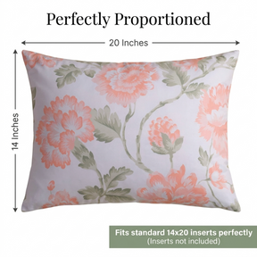 Floral Throw Pillow - 20 x 20 Decorative Pillow Covers With Zipper Closure
