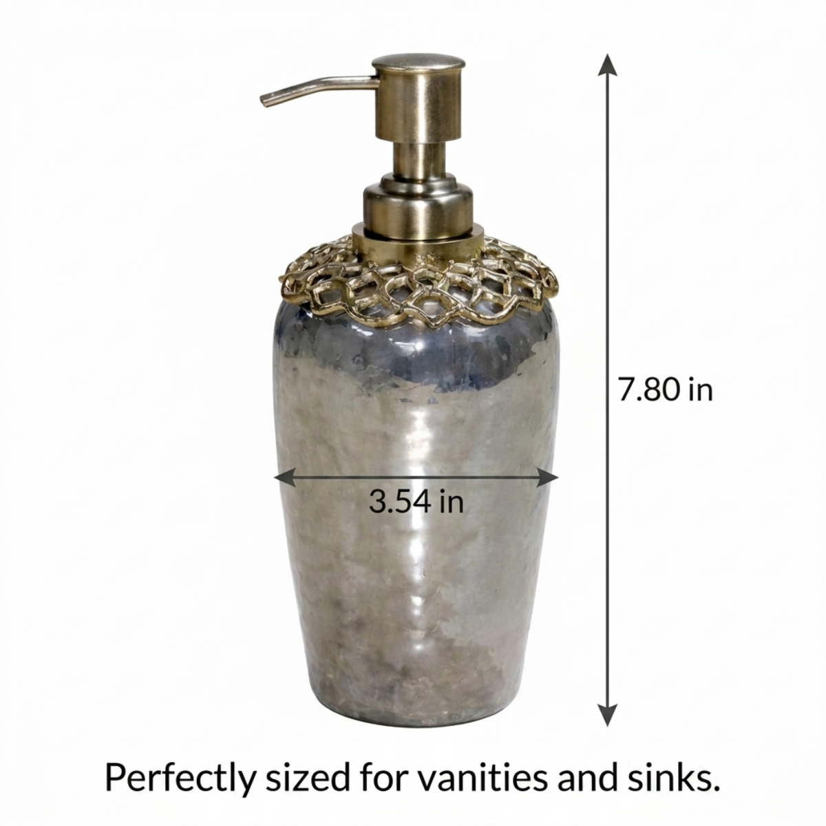 Glass Soap Dispenser – Arabesque Harmony, Brass