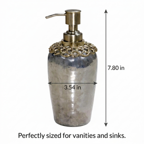 Liquid Soap Dispenser – Brass and Glass Decorative Bathroom Soap Pump with Corrosion Resistant Pump