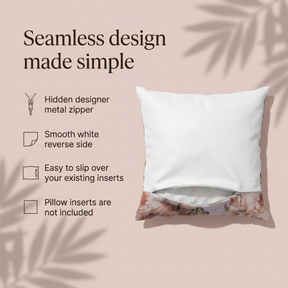 Floral Throw Pillow Covers - Bird Design Cushions With Zipper Closure