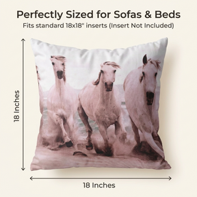 Horse Throw Pillow - 18x18 Inch Decorative Pillow Covers With Zipper Closure
