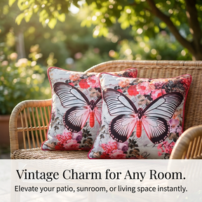 Butterfly Throw Pillow - 18x18 Inch Decorative Pillow Covers With Zipper Closure