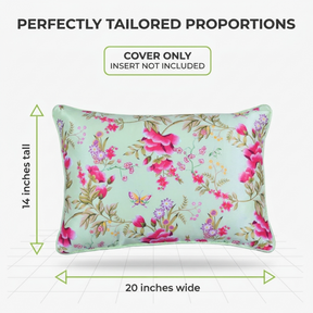 Floral Throw Pillow Covers - 14x20 Inch Decorative Cushion Covers | Zipper Closure