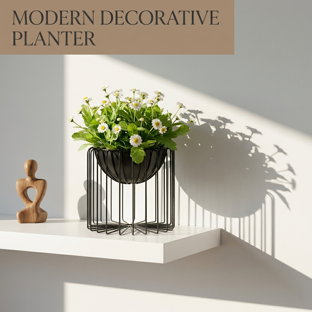 Indoor Planter with Metal Small Stand
