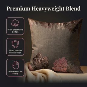 Gray Throw Pillow Covers - Set of 2 or 4 Embroidered Cushion Covers 14 x 20 Inches