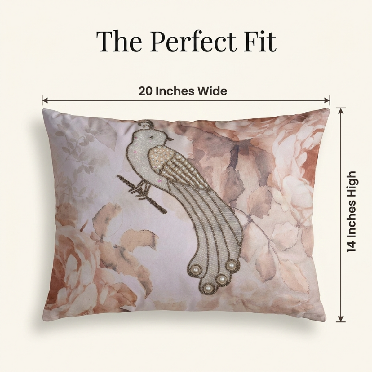 Bird Throw Pillow Covers - Set of 4 Decorative Printed Cushion Covers with Zipper Closure