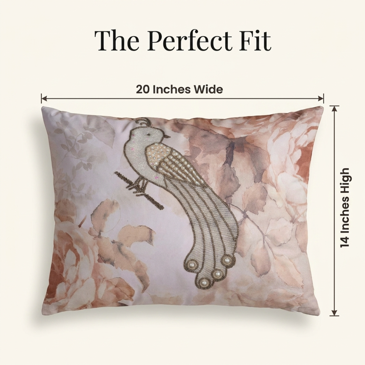 Bird Throw Pillow Covers - Set of 4 Decorative Printed Cushion Covers with Zipper Closure