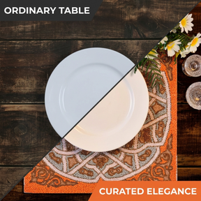 Beaded Placemats - Handmade Embroidered Satin Backing, Scratch & Heat Resistant