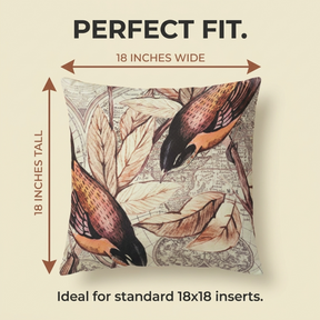 Embroidered Throw Pillow Covers - Nature Design Cushions | Luxury Cushion Covers 18x18 Inch