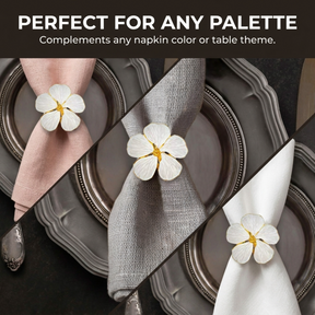 Gold Napkin Rings – Elegant Flower Design Decorative Table Napkin Holders