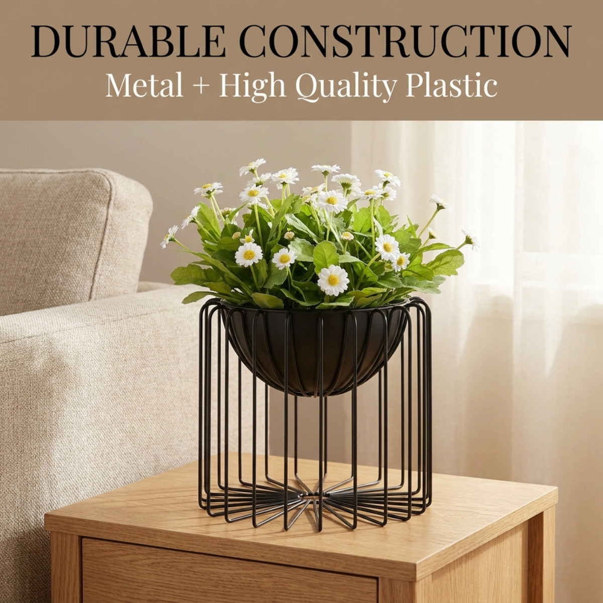 Indoor Planter with Metal Small Stand