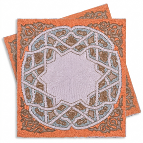 Beaded Placemats - Handmade Embroidered Satin Backing, Scratch & Heat Resistant