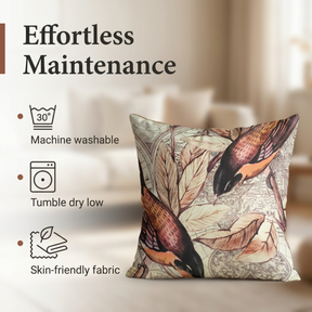 Embroidered Throw Pillow Covers - Nature Design Cushions | Luxury Cushion Covers 18x18 Inch