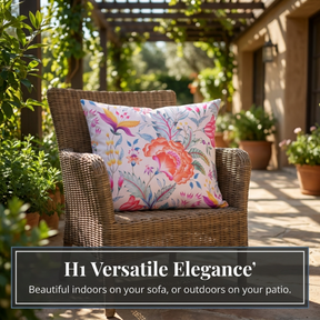 Floral Throw Pillow Cover - 14 x 20 Inches | Multi-Color Decorative Cushion