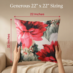 Floral Throw Pillow Covers - 22x22 Inch Decorative Printed Cushion Covers